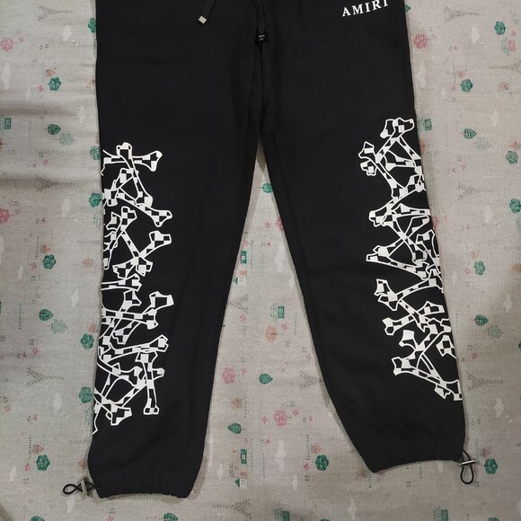 Amiri Black & White Checkered Bones Sweatpants - Picture 9 of 9